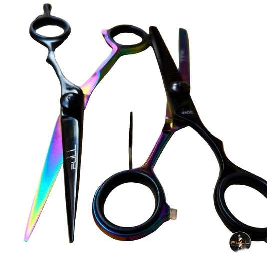 FULL KIT DE TIJERAS NEGRO X2 ACERO JAPONÉS 440C