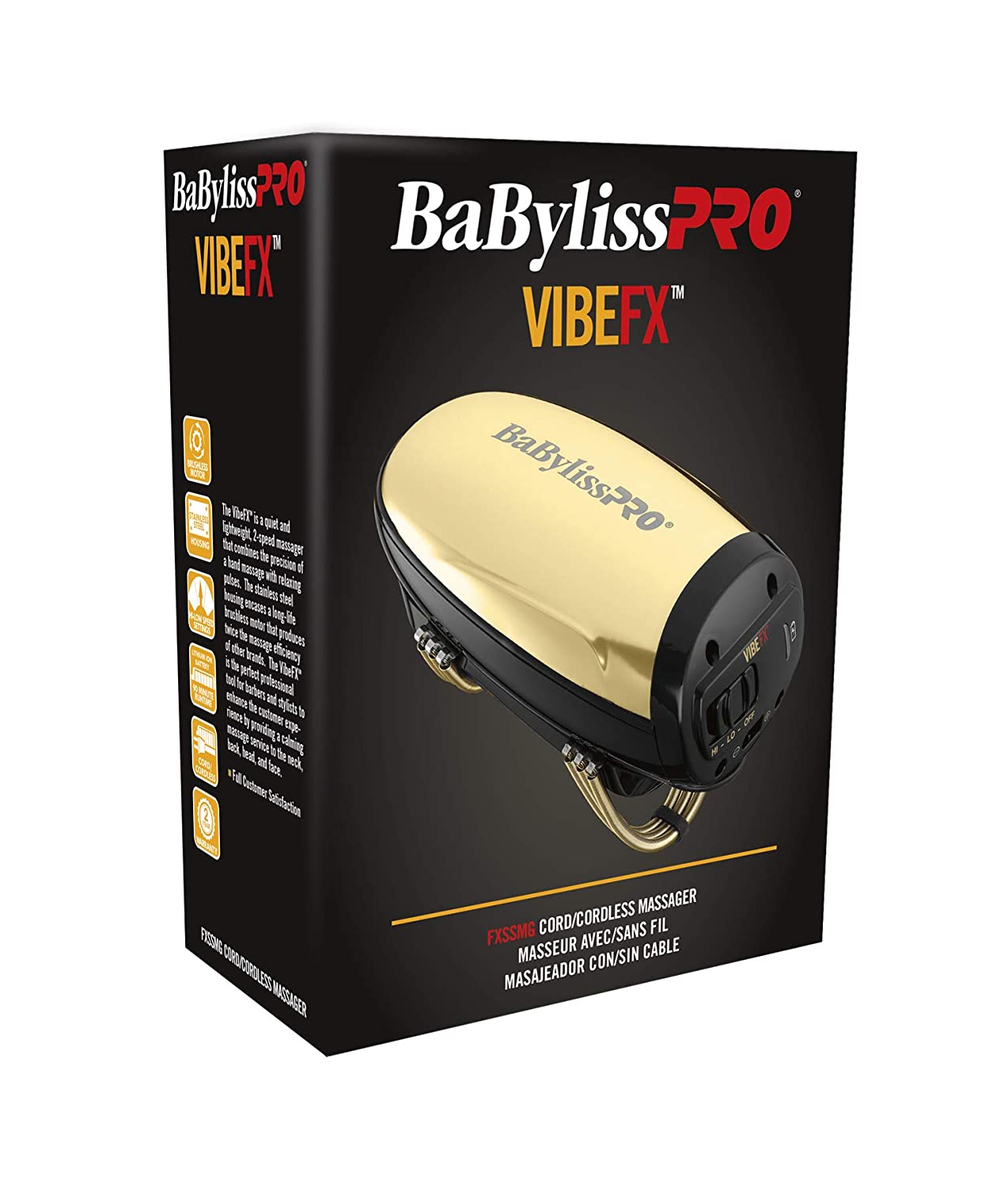 BABYLISS MASAJEADOR DORADO INALÁMBRICO