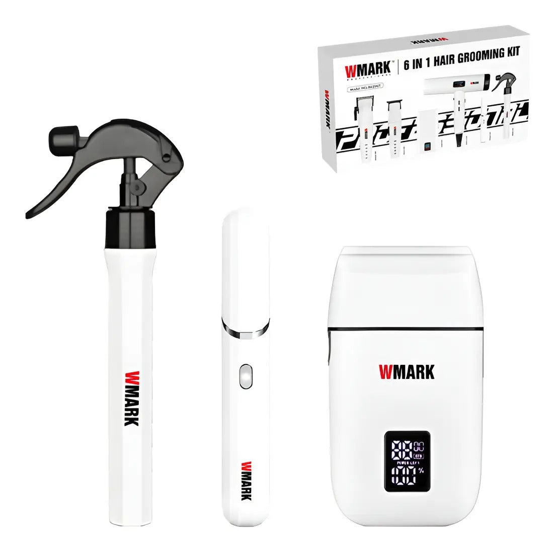 WMARK COMBO MÁQUINA PATILLERA SHAVER SECADOR Y TRIMMER DE NARIZ NG 8635