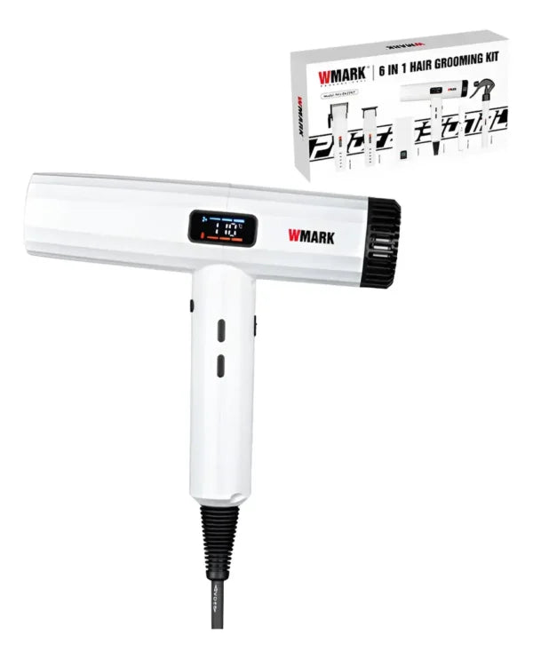WMARK COMBO MÁQUINA PATILLERA SHAVER SECADOR Y TRIMMER DE NARIZ NG 8635