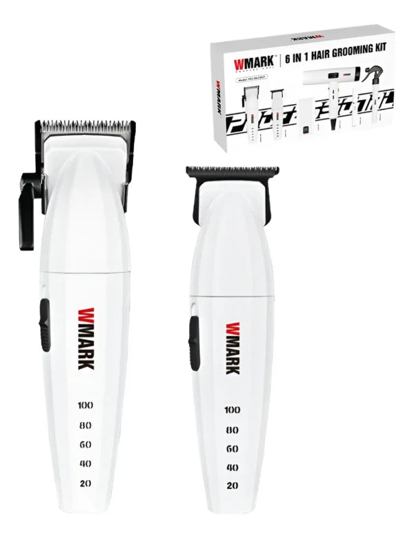 WMARK COMBO MÁQUINA PATILLERA SHAVER SECADOR Y TRIMMER DE NARIZ NG 8635