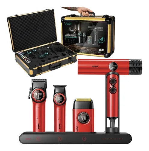VGR COMBO MÁQUINA PATILLERA SHAVER Y SECADOR 4 en 1